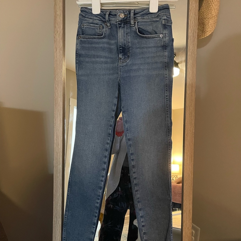 Free People We The Free High Waist Crop Raw Hem Denim Jeans